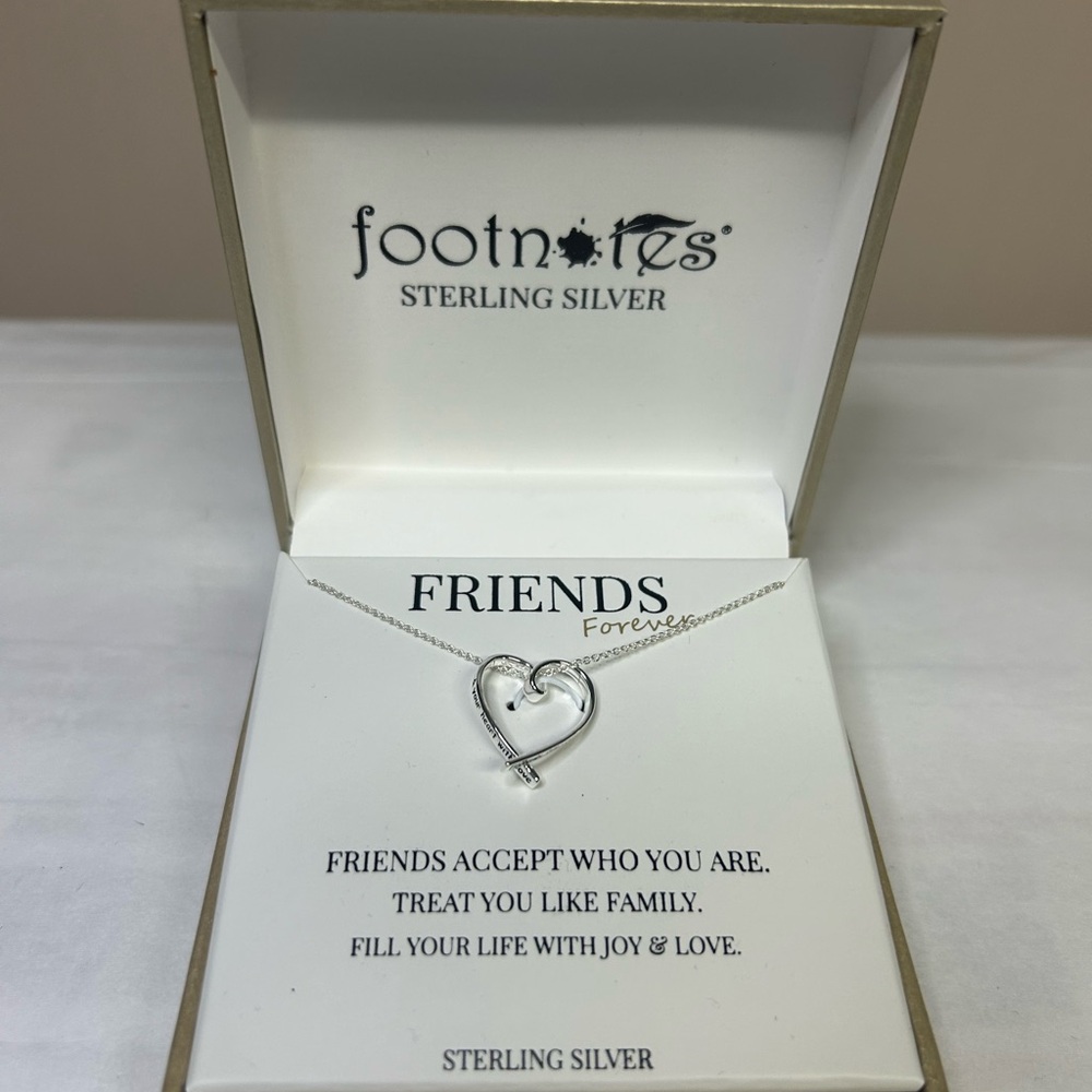 Footnotes Sterling Silver Heart Necklace